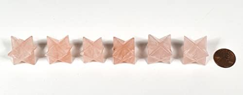 8 Point Merkaba Star Rose Pink Quartz Crystal Decor