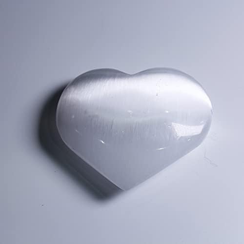 Heart Shaped Selenite Gemstone Reiki Healing Chakra Stone for Girlfriend