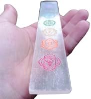 Selenite 7 Chakras Crystal Charging Plate for Meditation