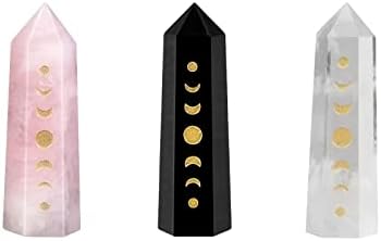 Rockcloud Moon Phase Crystal Wands for Meditation and Home Decor