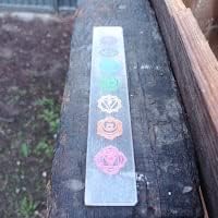 Selenite 7 Chakras Crystal Charging Plate for Meditation