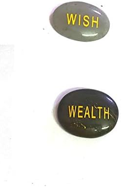 Wish and Wealth Crystal Engraved Inspirational Pocket Healing Stones