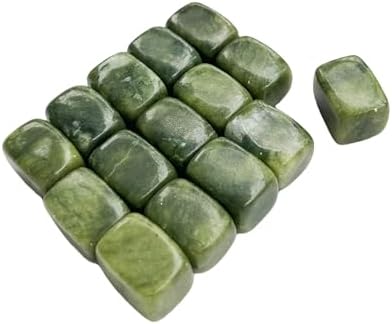 15Pcs Green Jade Tumbled Rule Block Healing Stones for Reiki Vase Filler and Chakra Balancing