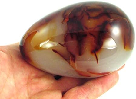 Carnelian Agate Egg 95mm X 63mm with Stand