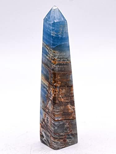 HQRP 37 Inch Blue Banded Onyx Obelisk Natural Decor Specimen Tower