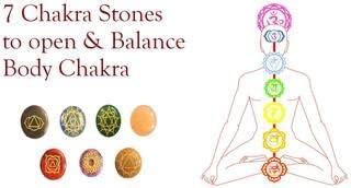 7 Chakra Healing Crystals Oval Stones Set - Reiki Crystal Engraved Symbols