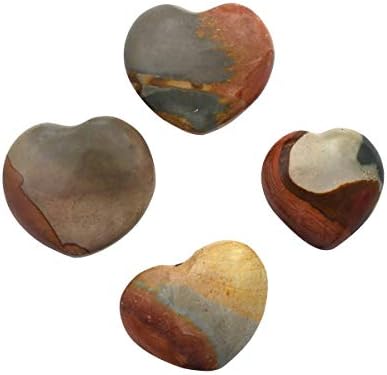 Treasure Gurus Polychrome Jasper Heart Crystal Reiki Stone