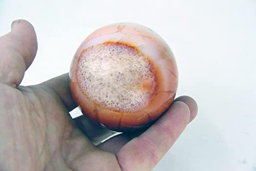 Carnelian Agate Sphere 65mm with Stand for Healing and Decor