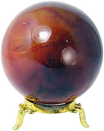 Carnelian Agate Healing Sphere with Stand 80mm
