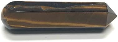 60MM Golden Tiger Eye Crystal Wand with Velvet Pouch