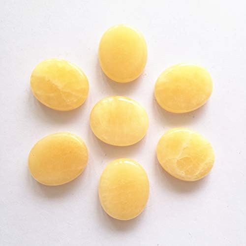 7 Pcs Natural Yellow Jade Worry Stones for Meditation and Chakra Healing