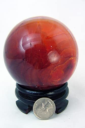 Carnelian Agate Sphere 83mm with Stand