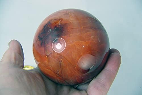 Carnelian Agate Healing Sphere with Stand 80mm