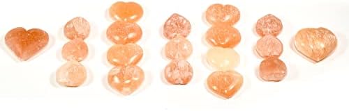 Orange Selenite Heart Gemstone Mineral Specimen