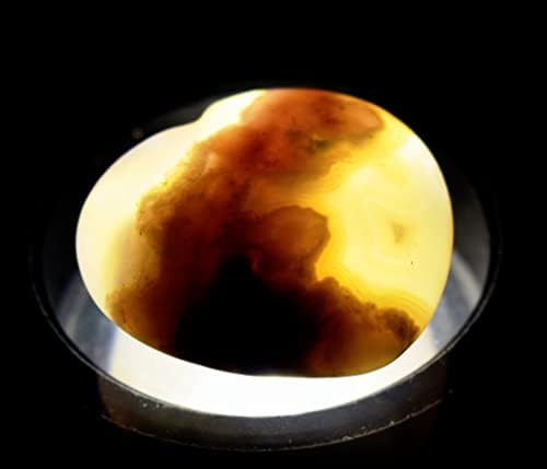Pair 30mm Multicolored Agate Heart Gemstone