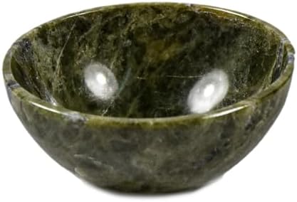 HQRP 75mm Vesuvianite Gemstone Bowl Natural Green