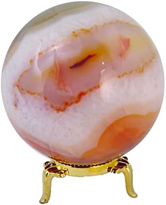 Carnelian Agate Sphere 67mm with Stand for Healing 1