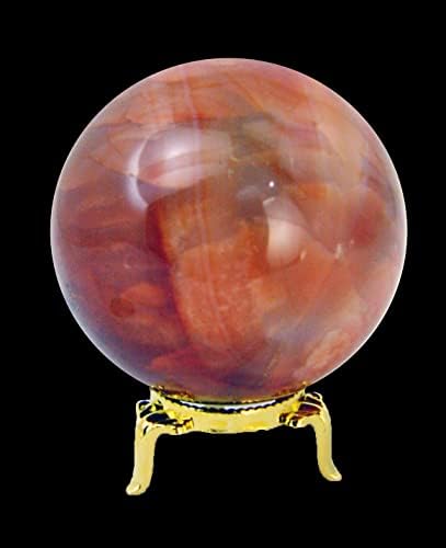 Carnelian Agate Sphere 67mm with Stand for Healing
