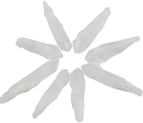SUNYIK Natural Rock Quartz Crystal Point Specimen Pack of 10