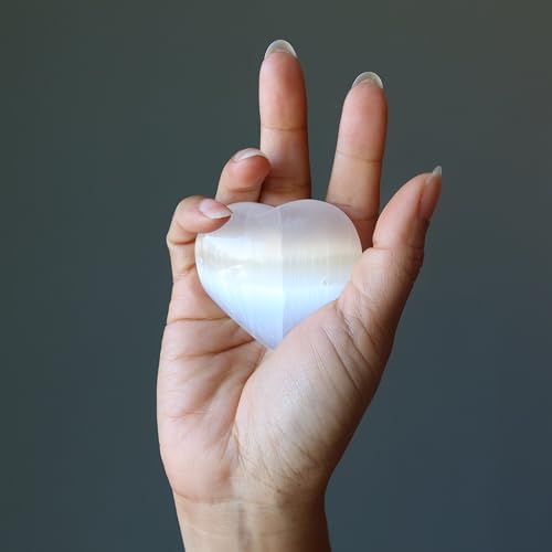 Satin Crystals Selenite Heart 30-35 Inch