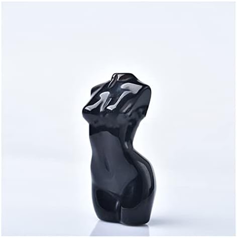 FIDEMM Natural Black Obsidian Healing Crystal Statue