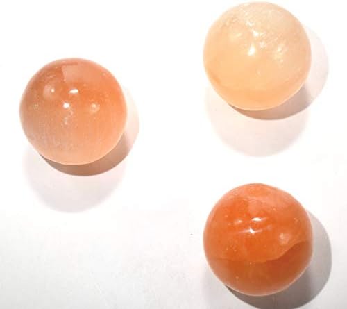 HQRP 40mm Natural Orange Selenite Sphere With Stand
