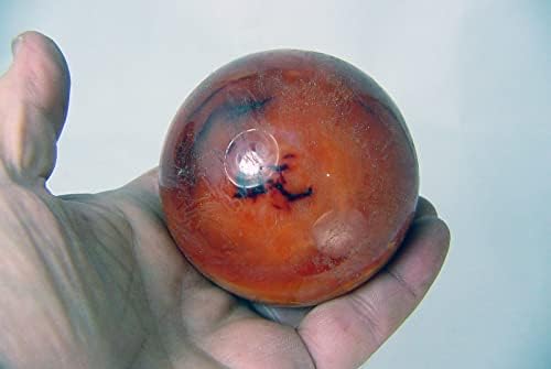 Carnelian Agate Sphere 70mm Healing Stone with Stand