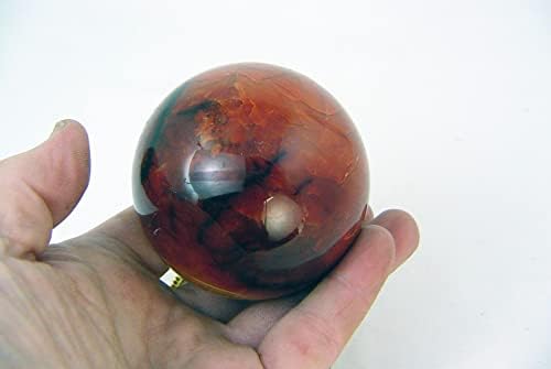 Carnelian Agate Sphere 68mm with Stand for Healing