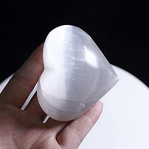Heart Shaped Selenite Gemstone Reiki Healing Chakra Stone for Girlfriend