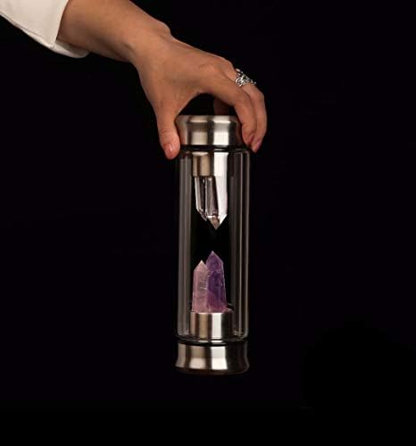Crystal Water Bottle with Healing Crystal Wand and Chakra Stones