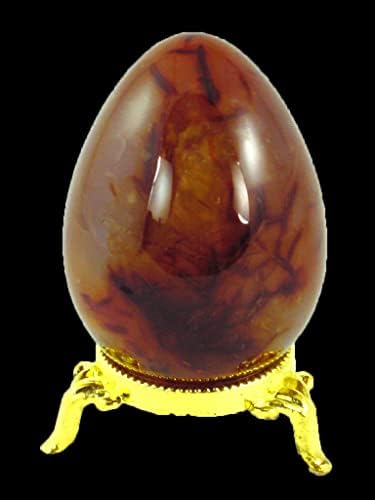 Carnelian Agate Egg Healing Stone with Stand
