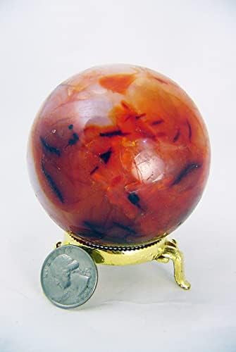 Carnelian Agate Sphere 72mm with Stand for Healing
