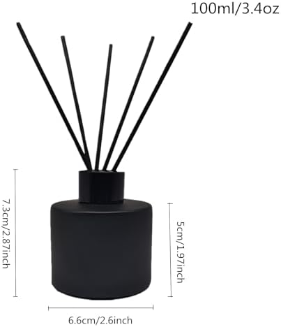 4PCS Matte Black Reed Diffuser Set