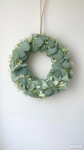 Elegant 16 Artificial Green Leaf Wreath for Door and Wall Decor