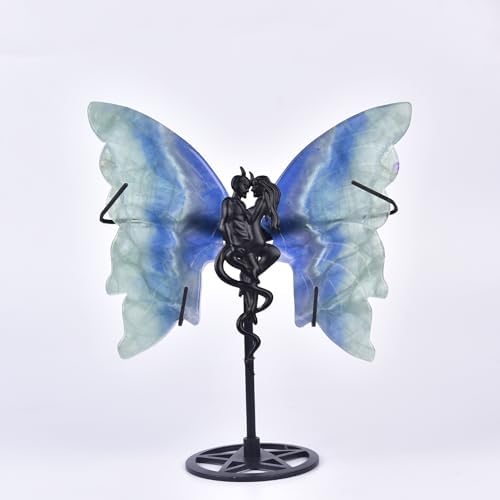 JIC Gem Blue Fluorite Butterfly Wings Sculpture