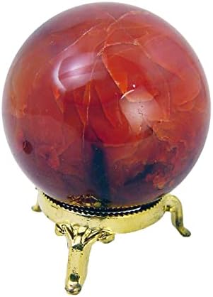 Carnelian Agate Sphere 68mm with Stand for Healing