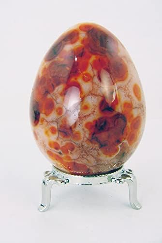 Carnelian Agate Egg for Lapidary Healing with Stand