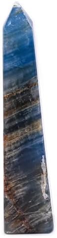 HQRP 37 Inch Blue Banded Onyx Obelisk Natural Decor Specimen Tower