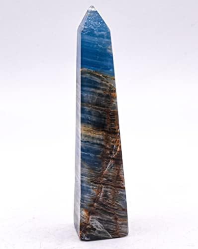 HQRP 37 Inch Blue Banded Onyx Obelisk Natural Decor Specimen Tower