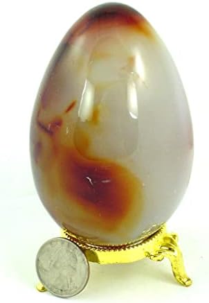 Carnelian Agate Egg 95mm X 63mm with Stand