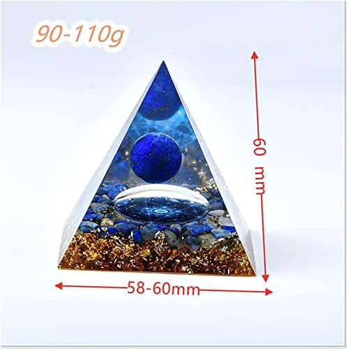 PEKMAR Natural Crystal Lazuli Eye Stone 60mm Pyramid for Reiki Decoration
