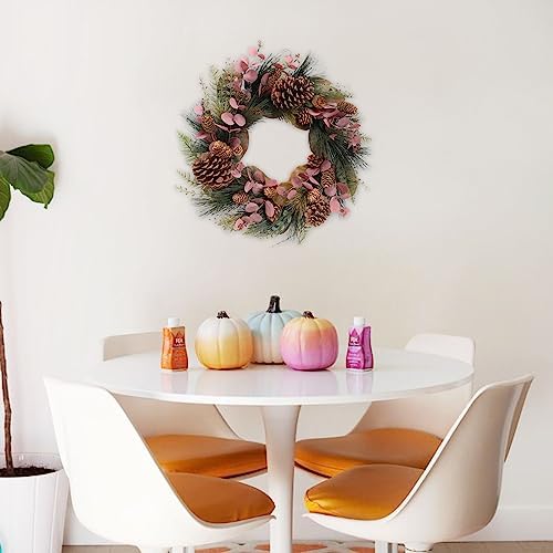 TEMPUS 20 Inch Christmas Wreath with Magnolia and Red Eucalyptus Leaves