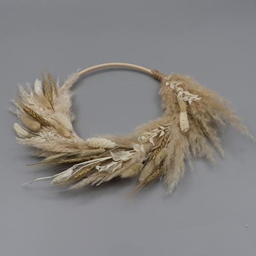 Real Dried Flower Wreath for Front Door Decorations