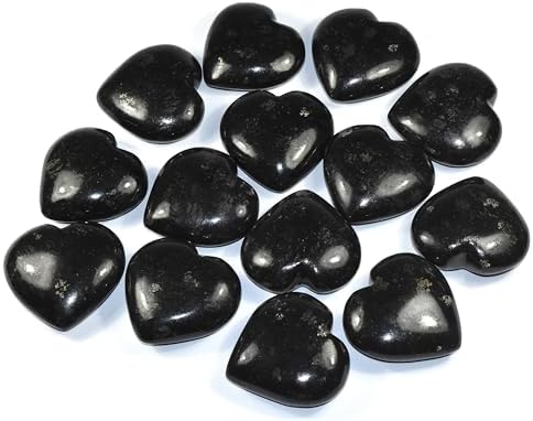 Pair 25 Inch Nuummite Heart Crystals with Stand