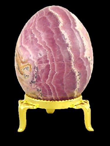 Rhodochrosite Healing Egg with Stand 53x41mm Reiki Activated Lapidary