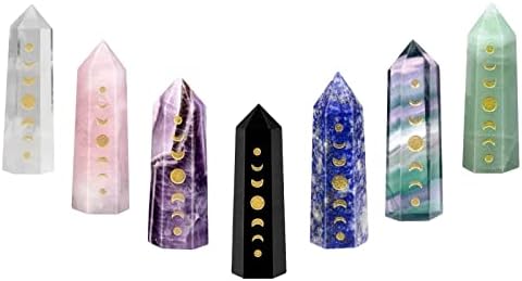 Rockcloud Moon Phase Crystal Wands Set of 7