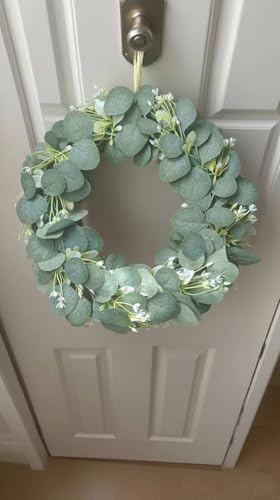 Elegant 16 Artificial Green Leaf Wreath for Door and Wall Decor