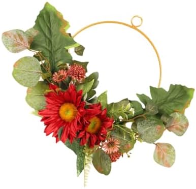 PRETYZOOM Artificial Sunflower Wreath for Thanksgiving Decor