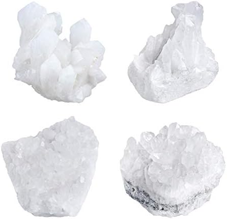 Amogeeli Natural Rock Crystal Geode Cluster Decor