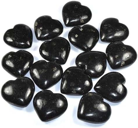 Pair 25 Inch Nuummite Heart Crystals with Stand